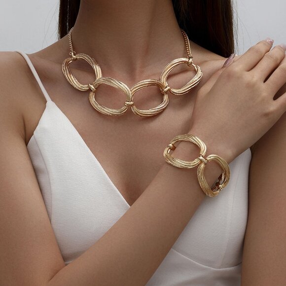 Jewelry - 8k Gold Filled Chain Necklace and Bracelet Set